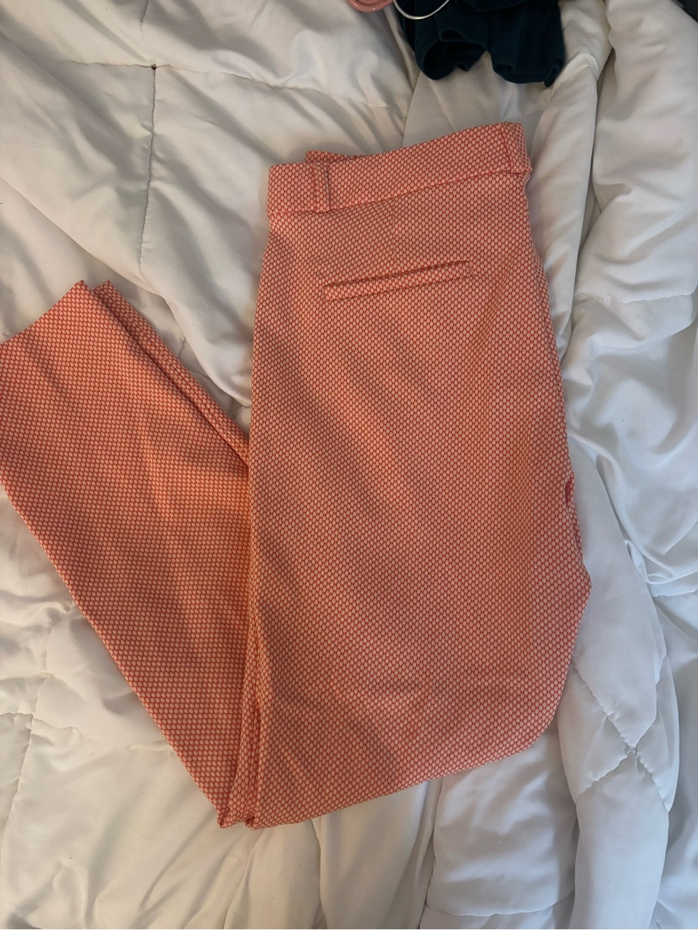 Womens  Coral Patterned Dress Pants